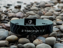 Load image into Gallery viewer, Black Topography / 2 Timothy 1:7 Wristband