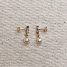 Load image into Gallery viewer, 18k Gold Filled Drop Pearl Earrings