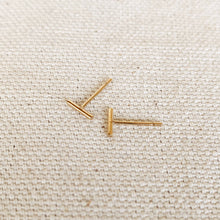 Load image into Gallery viewer, 14k Gold Filled Petite Bar Stud Earrings