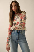 Load image into Gallery viewer, Sunday Bloom Mesh Top with Thumbhole