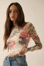 Load image into Gallery viewer, Sunday Bloom Mesh Top with Thumbhole