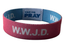 Load image into Gallery viewer, Tap To Pray™ Wristbands - Blue & Pink WWJD