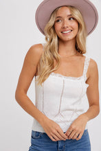 Load image into Gallery viewer, LACE TRIMMED KNIT CAMI