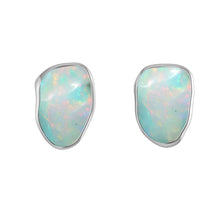 Load image into Gallery viewer, Natural Rough Ethiopian Opal Stud Earring, Sterling Silver