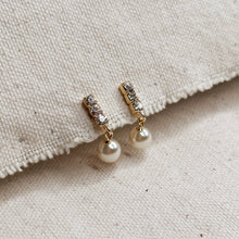Load image into Gallery viewer, 18k Gold Filled Drop Pearl Earrings