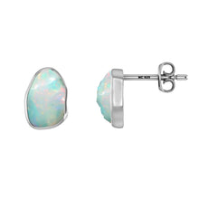 Load image into Gallery viewer, Natural Rough Ethiopian Opal Stud Earring, Sterling Silver