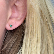 Load image into Gallery viewer, Mini Colored CZ Triangle Stud