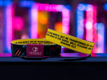 Load image into Gallery viewer, Neon Tech / Romans 12:2 Wristband