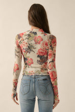 Load image into Gallery viewer, Sunday Bloom Mesh Top with Thumbhole