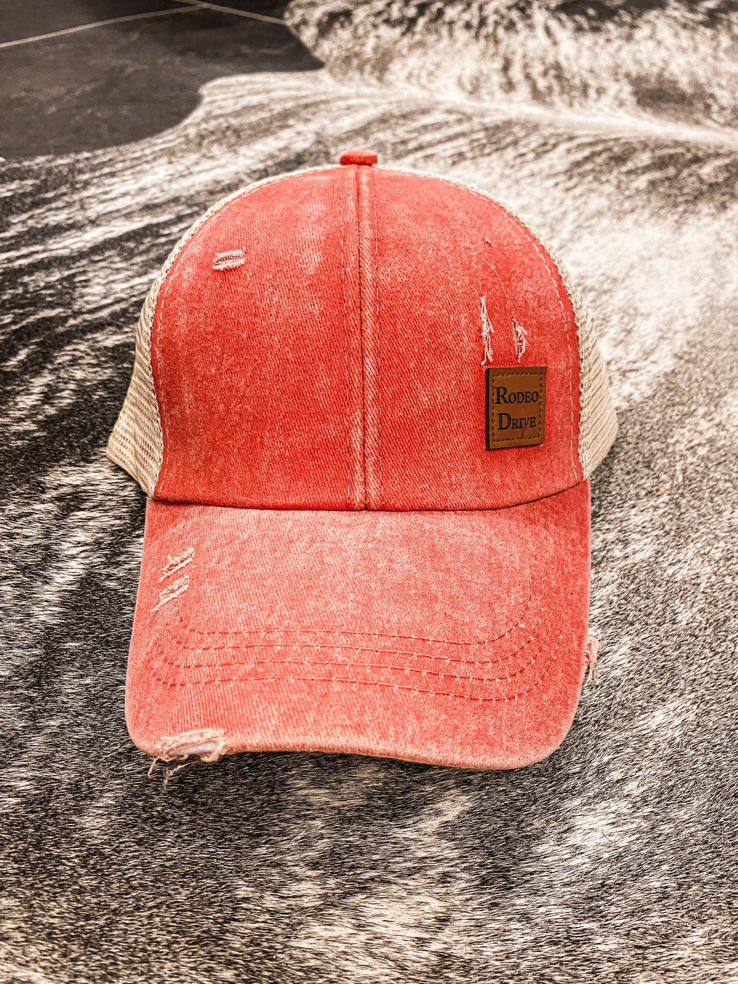 Red - High Pony Ball Cap