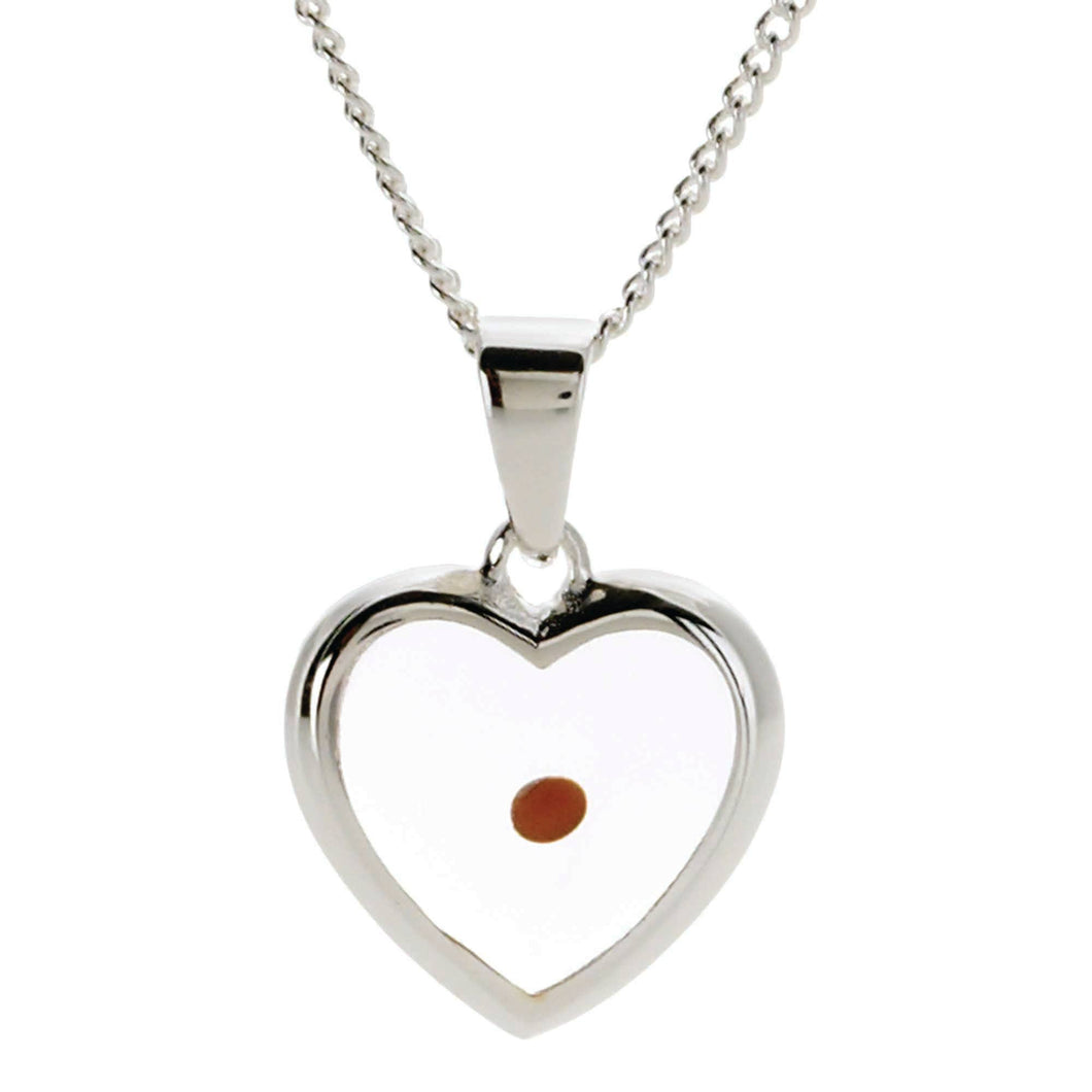 Silver Plated Heart Pendant With Mustard Seed Necklace