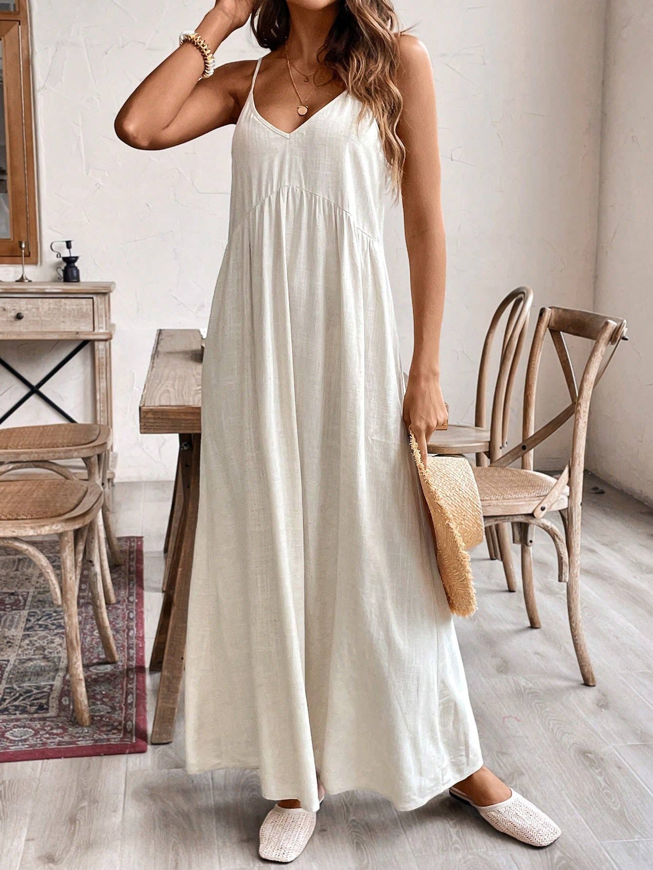 Letters From Home- Linen Cami Dress