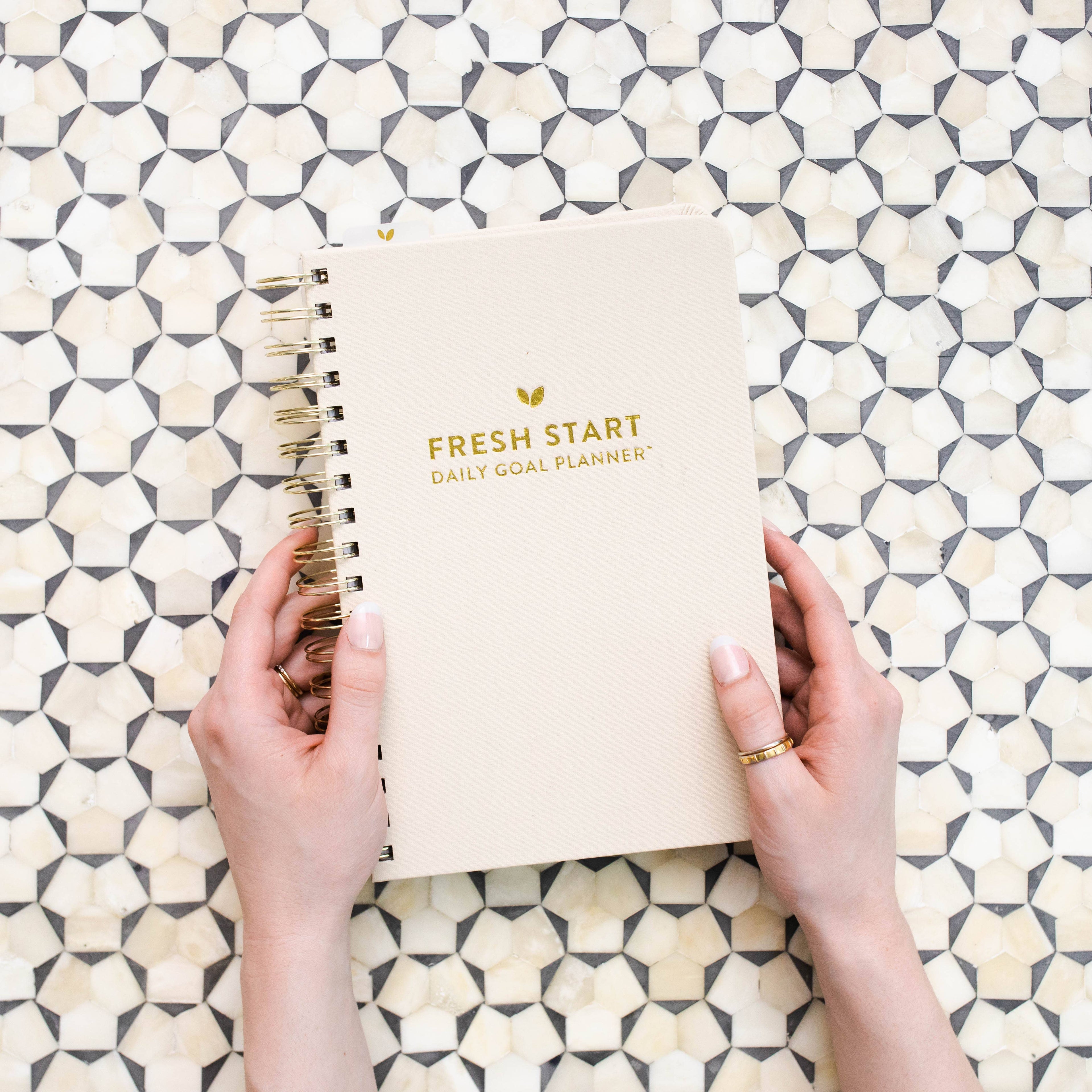 Fresh Start Daily Goal Planner | Natural Spiral | Undated