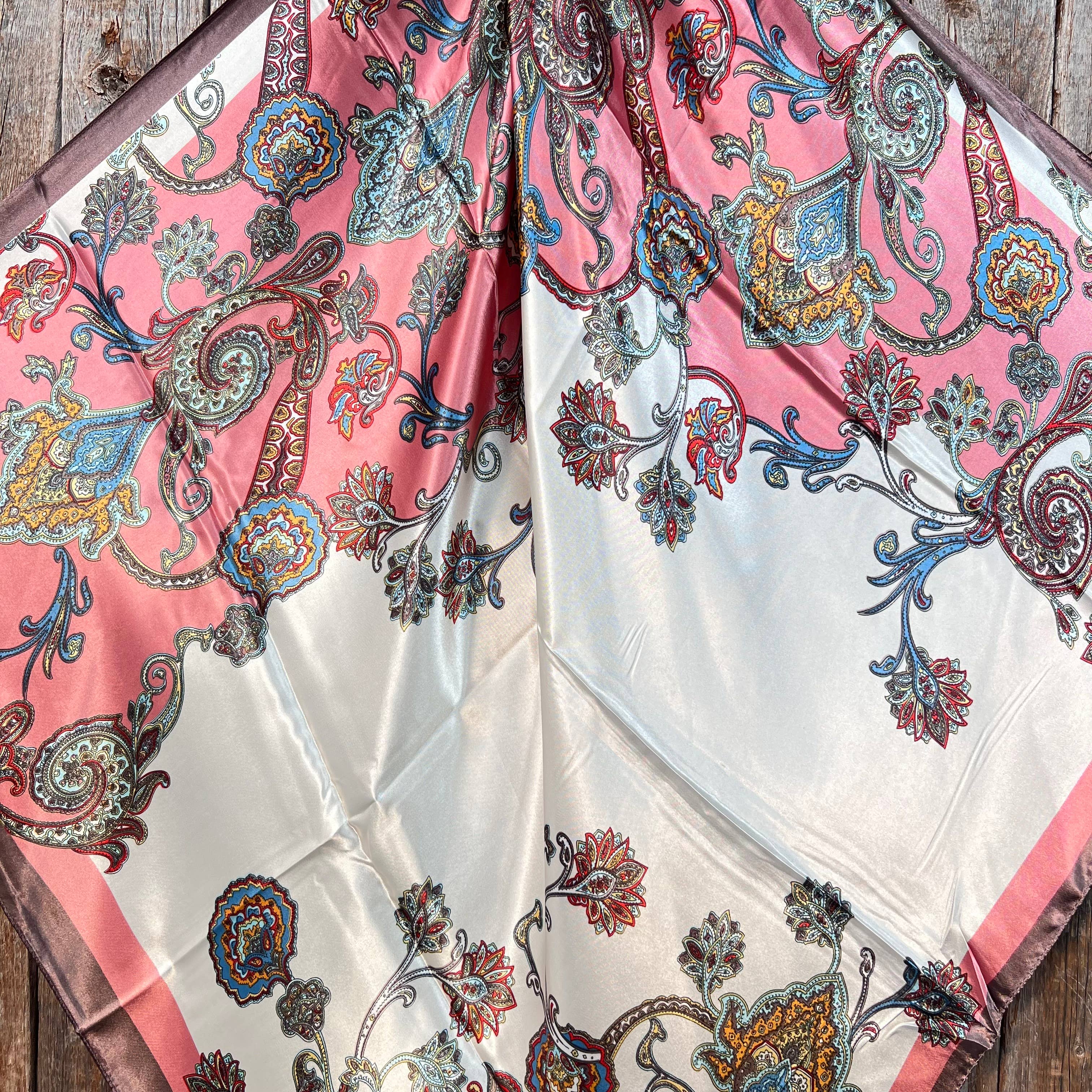 Pink & Brown Paisley Wild Rag/Scarf