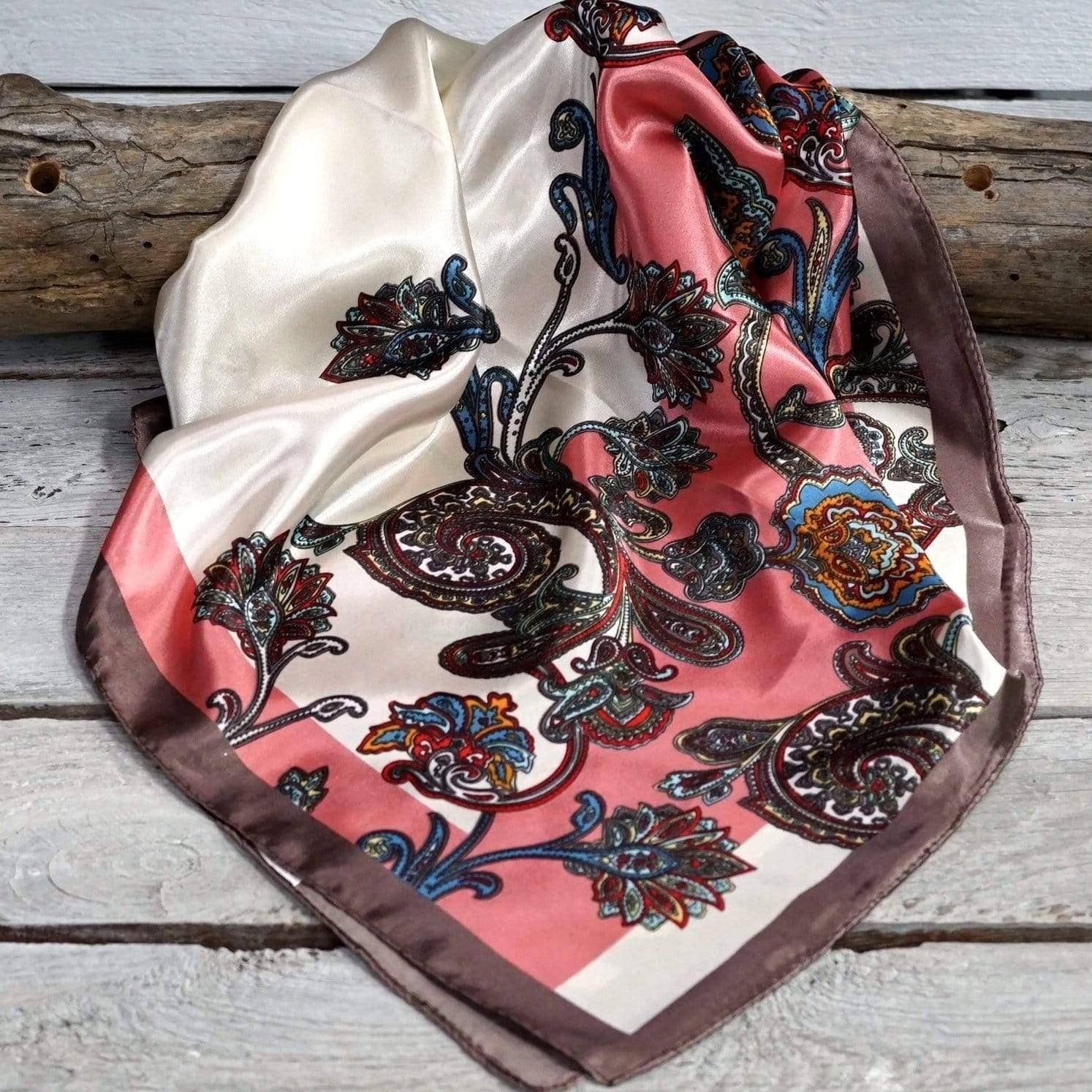 Pink & Brown Paisley Wild Rag/Scarf