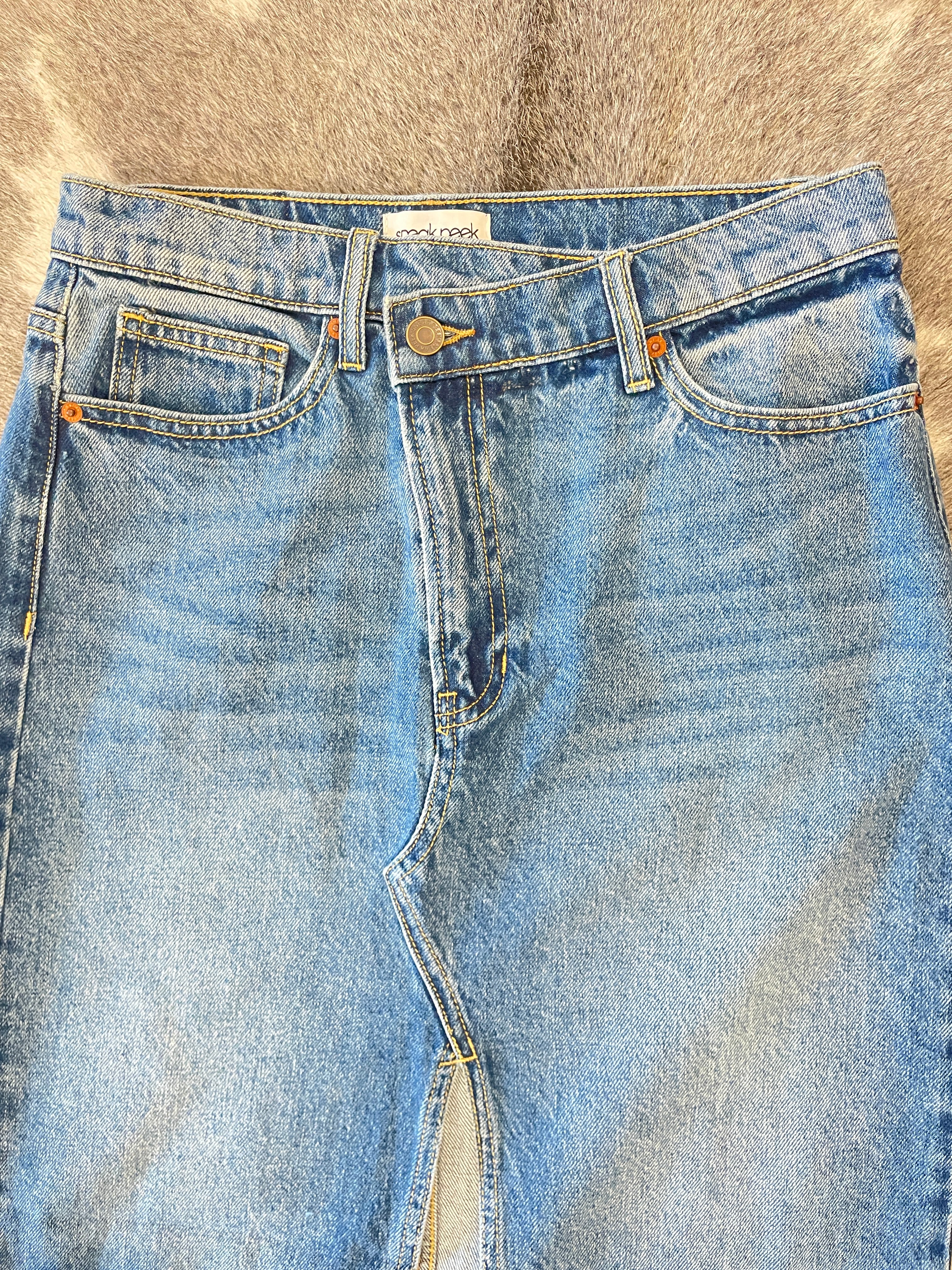 Aphrodite In Blue Maxi Denim Skirt