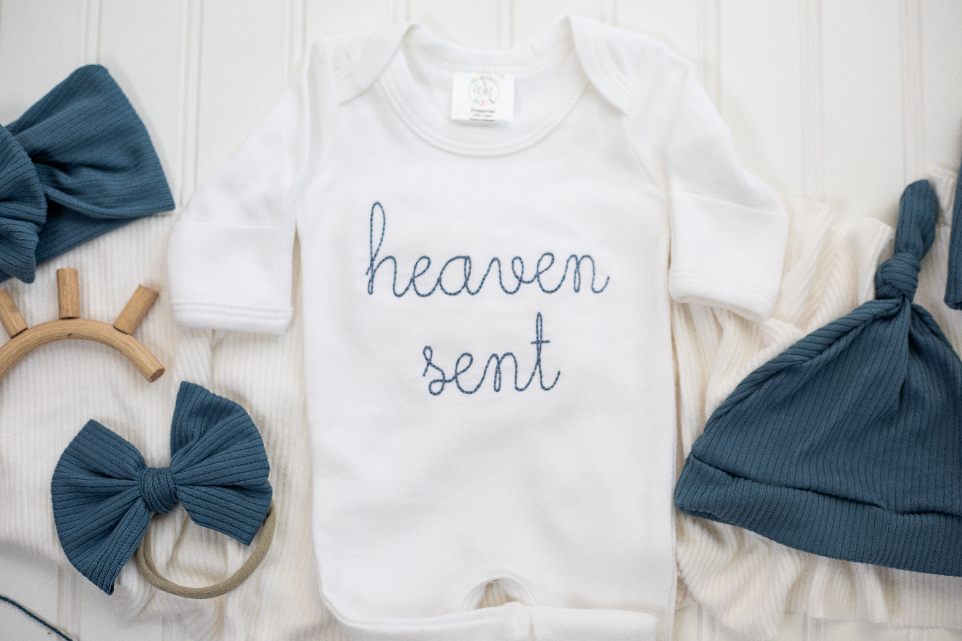 Heaven Sent Blue - Onesie Set