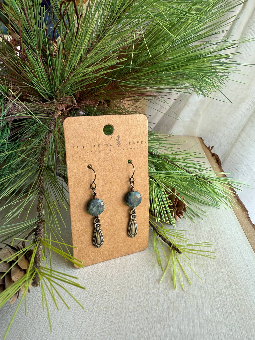 Green Turquoise Dangle Earrings