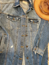 Load image into Gallery viewer, Distressed Oversized Denim Shacket
