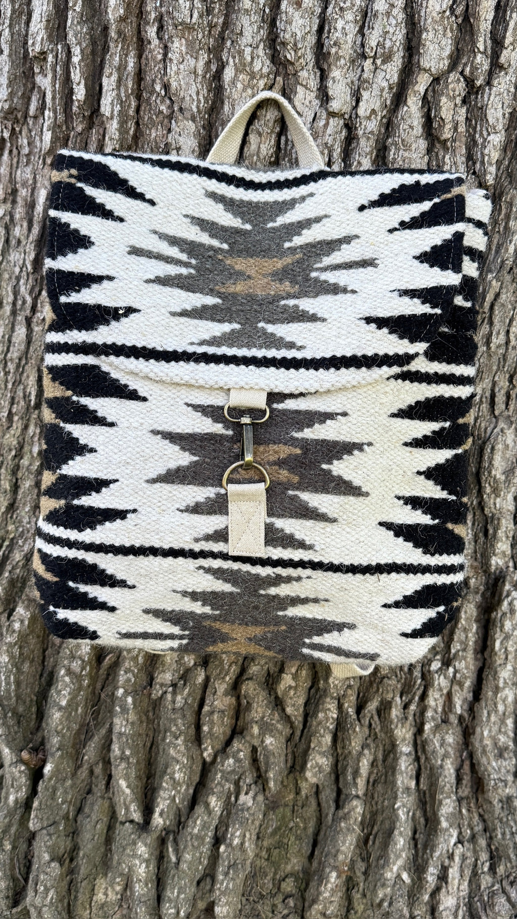 Cream & Black Aztec Backpack