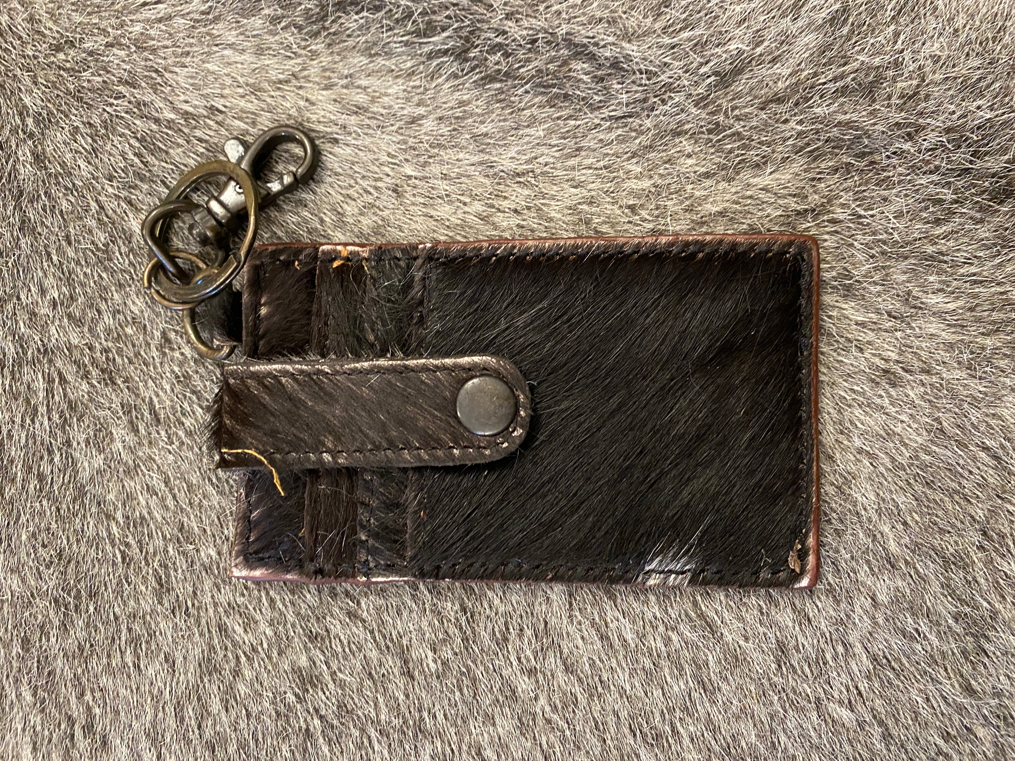 Single Button Keychain Card Holder