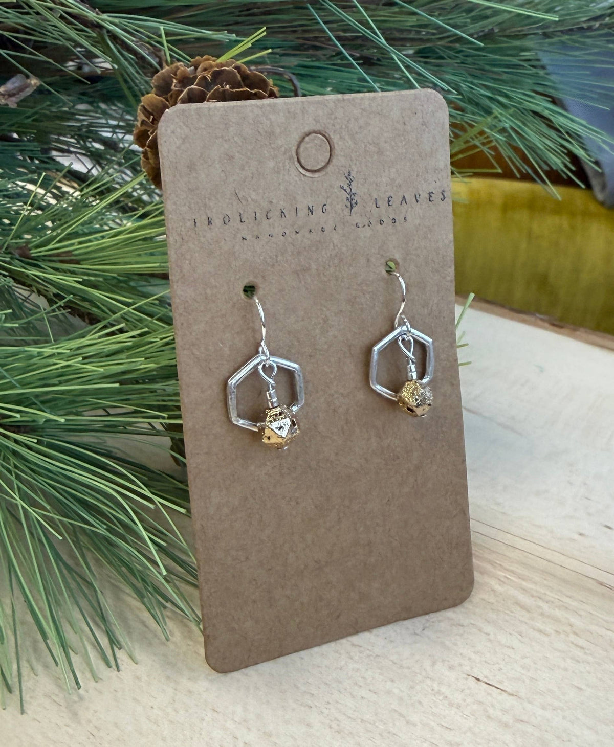 Milk & Honey- Golden Lava Stone Earrings