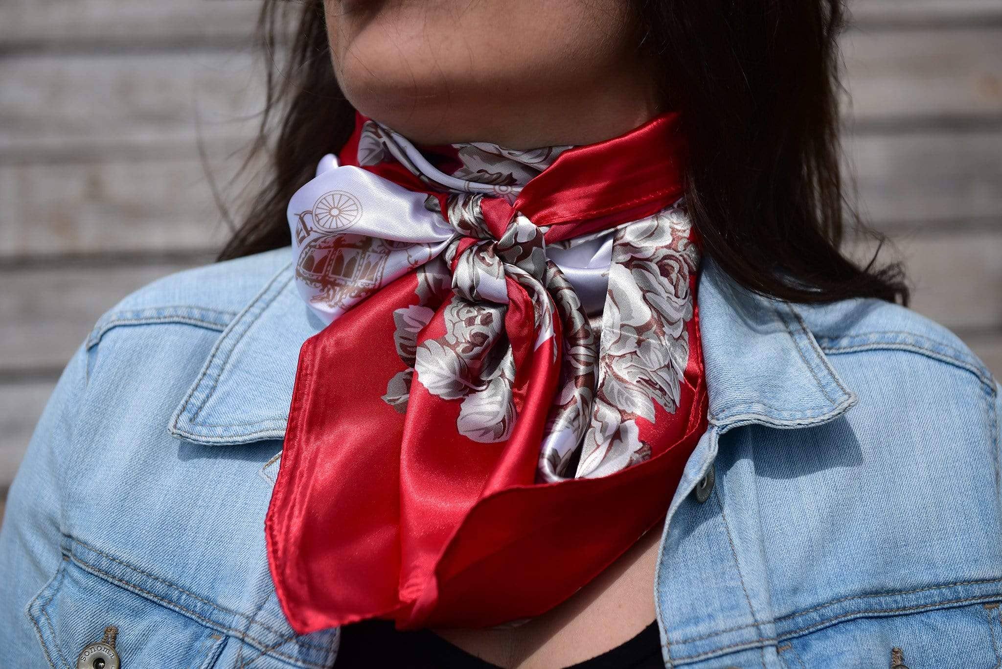 Red & Wine Floral Wild Rag / Scarf