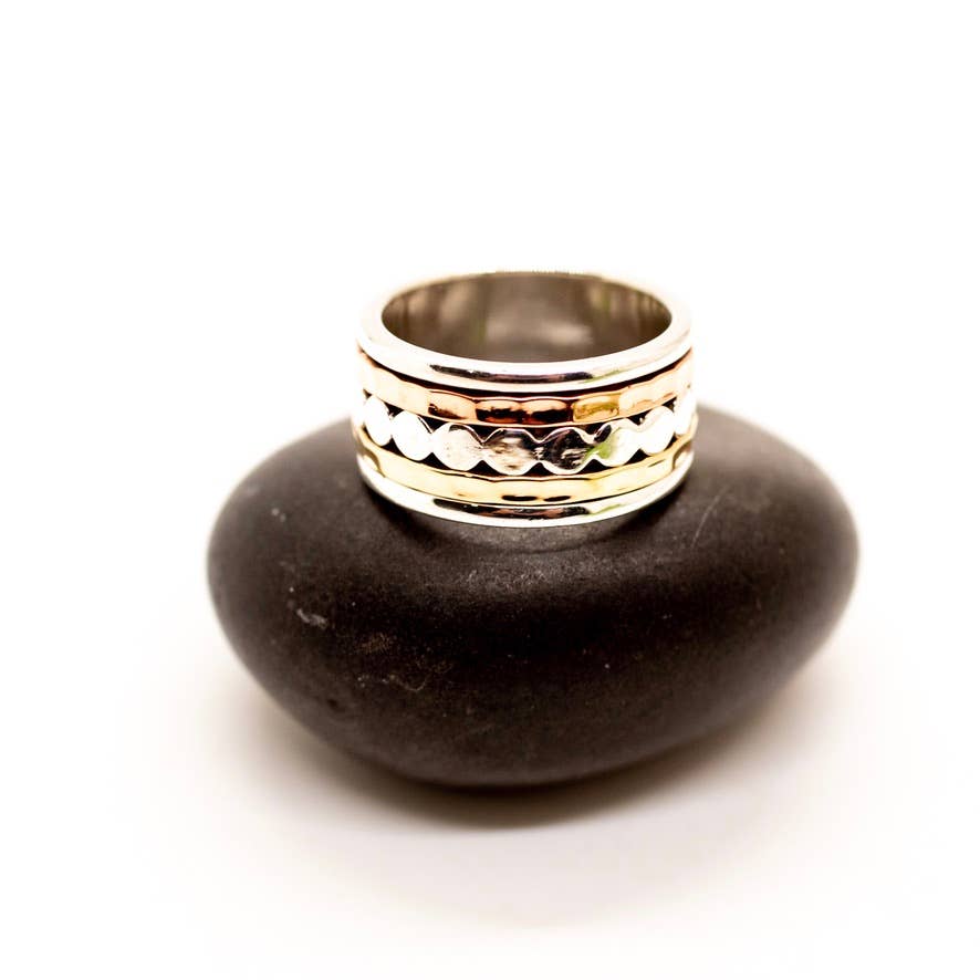 Horizon Meets the Sunrise Sterling Silver Spinner Ring