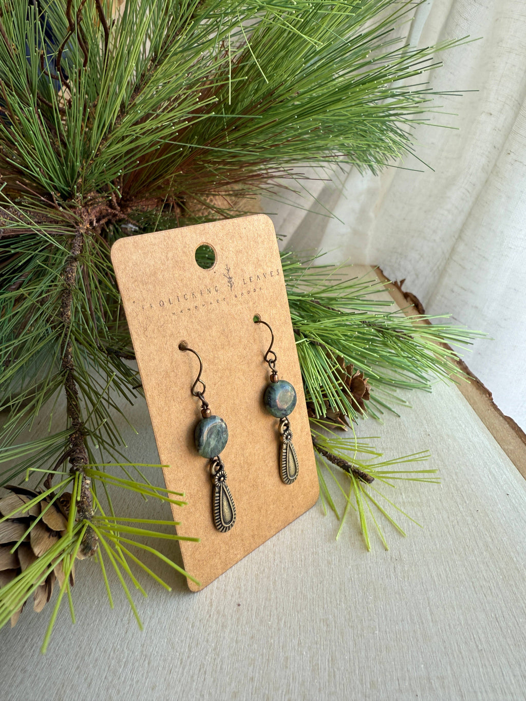 Green Turquoise Dangle Earrings