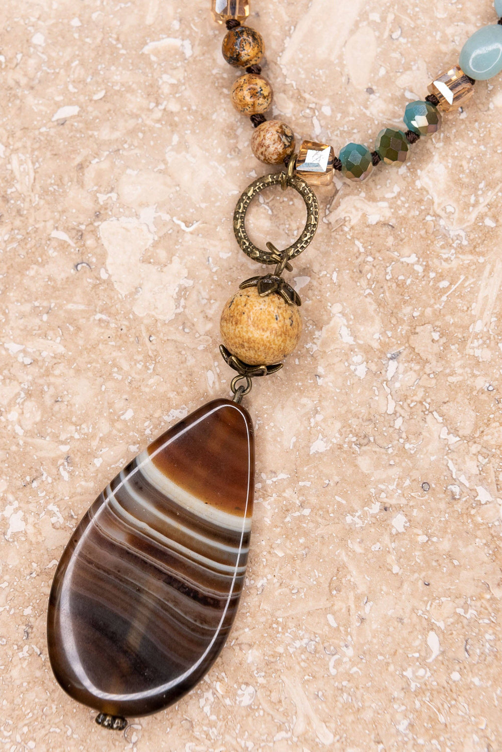 Debbie Necklace in Turquoise/Brown