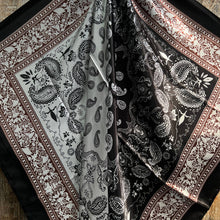 Load image into Gallery viewer, 35X35&quot; Two Tone Black Paisley Wild Rag / Scarf WR2559
