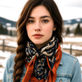 Navy and Rust Floral Paisley Wild Rag