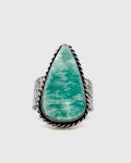 Kashi Silver Twist Amazonite Adjustable Ring