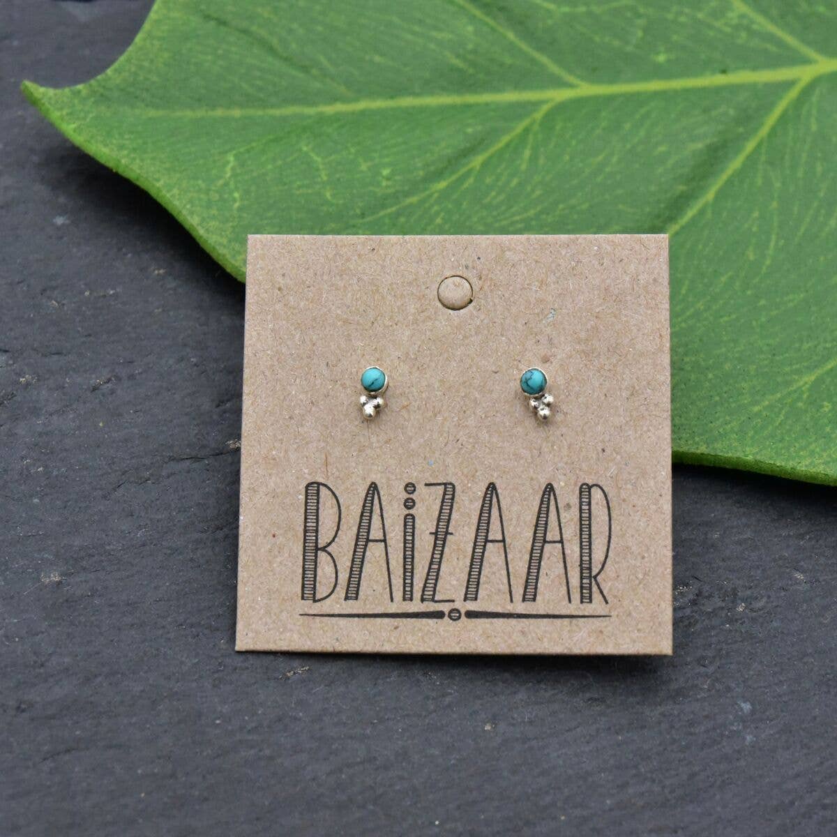 Home Soon Sterling Silver Stone Stud Earring
