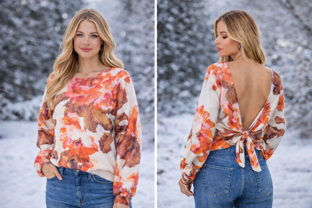 Cider Creek Floral Reversible Sweater