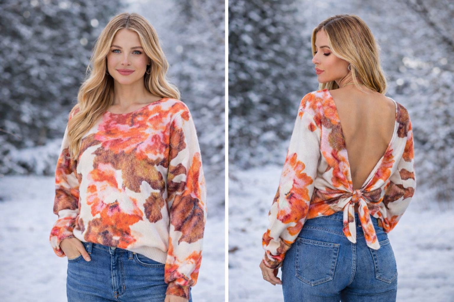 Cider Creek Floral Reversible Sweater