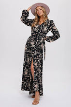 Load image into Gallery viewer, Flowers in the Valley Wrap Maxi Dress
