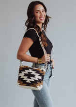 Load image into Gallery viewer, Black, White &amp; Brown Aztec Crossbody
