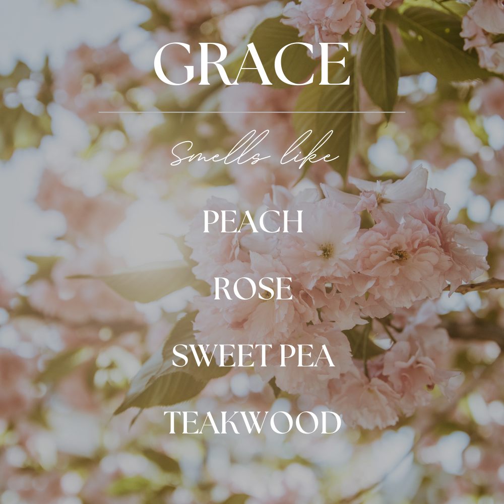 Grace | White Peach Blossom | 15 oz. Soy Wax Candle