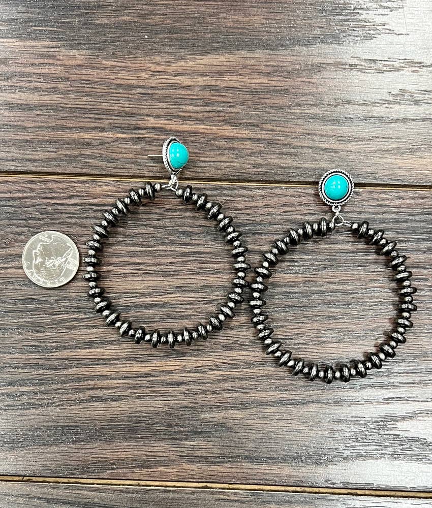 Up Toward the Heavens Navajo Bead Hoop Earrings