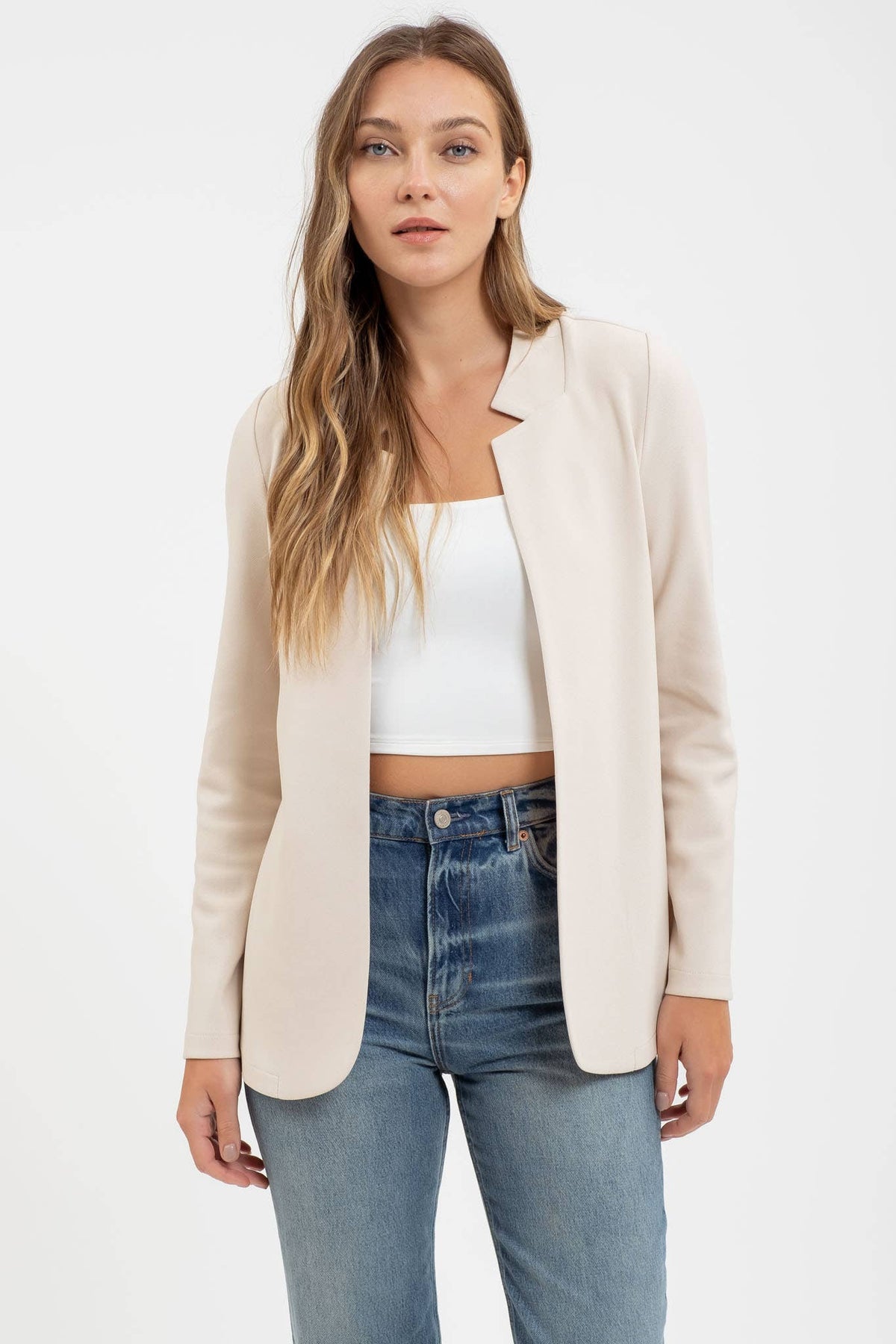 Anchor- Notch Collar Long Line Blazer