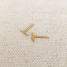 Load image into Gallery viewer, 14k Gold Filled Petite Bar Stud Earrings
