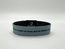 Load image into Gallery viewer, Black Topography / 2 Timothy 1:7 Wristband
