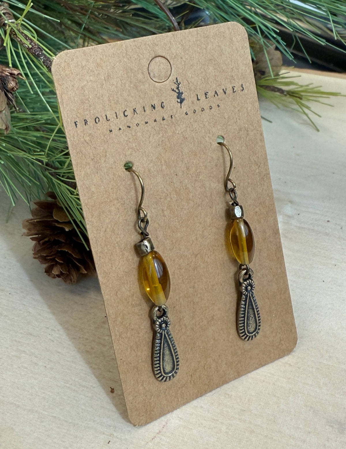 Hillbilly Hippie- Yellow Opalite Dangle Earrings
