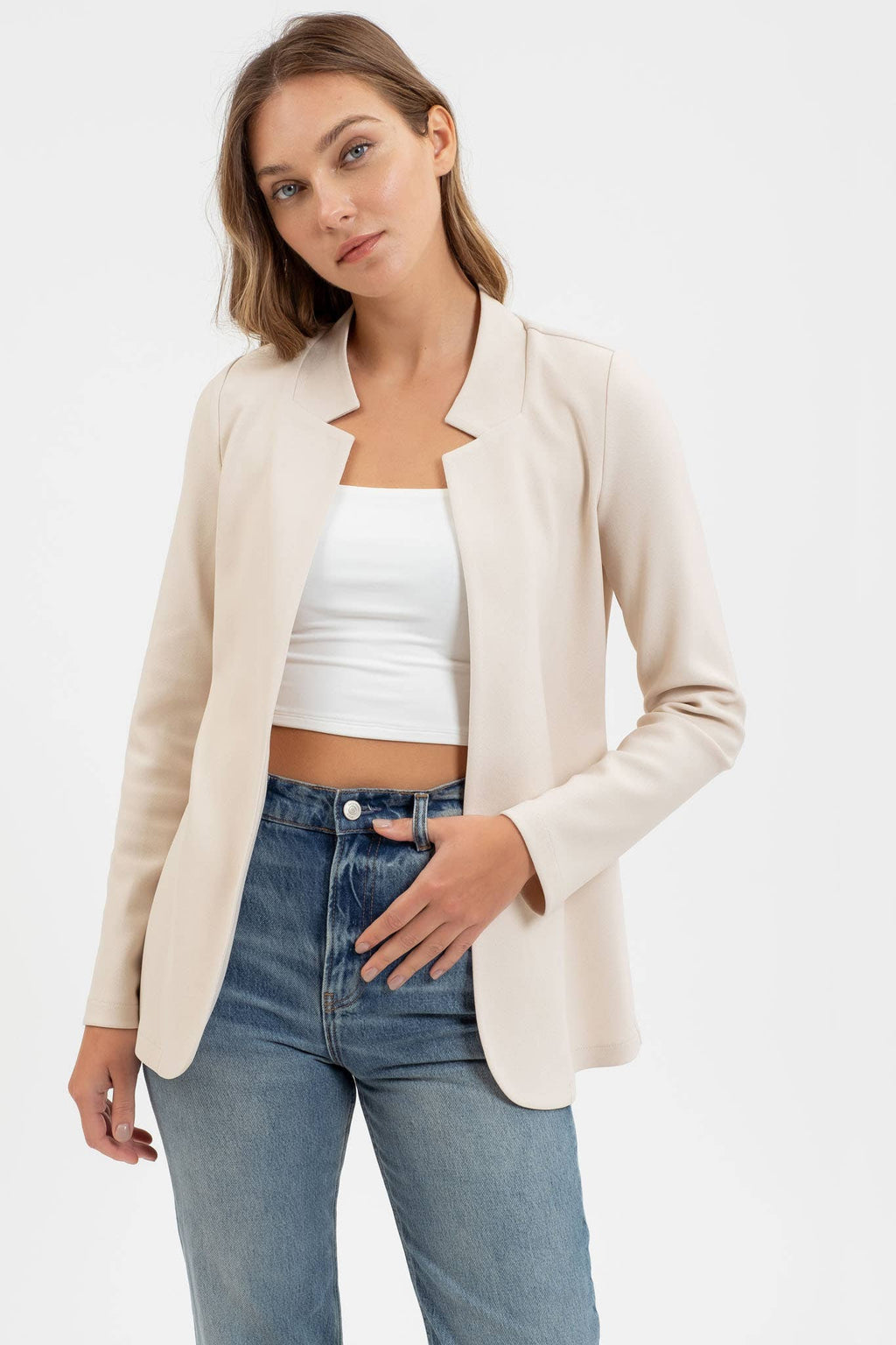 Anchor- Notch Collar Long Line Blazer