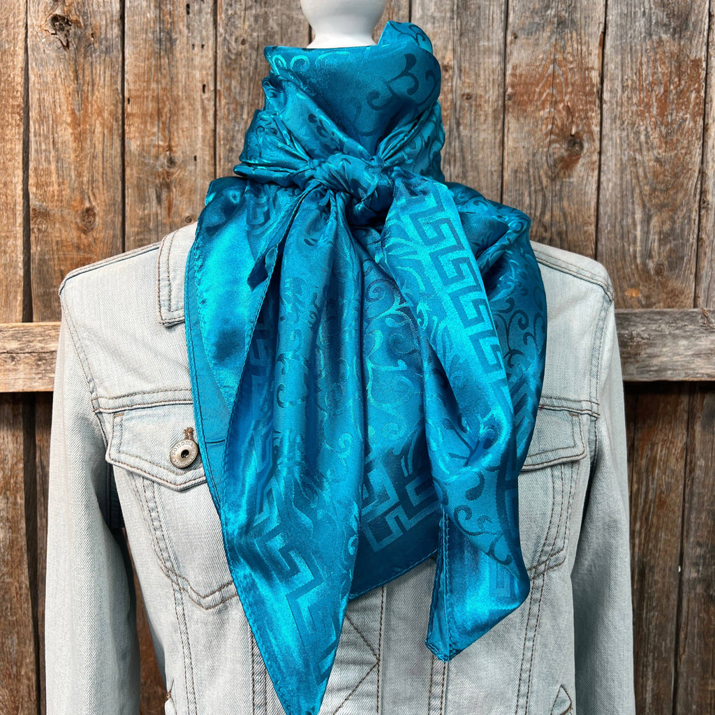 Teal Jacquard XL Wild Rag / Scarf WR4200