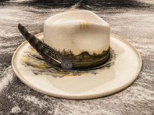 Load image into Gallery viewer, Mountain Scene Hand Painted Hat - Brad Grimm 001
