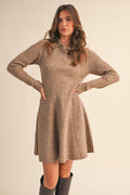 Harvest Moon Ribbed Flared Sweater Dress