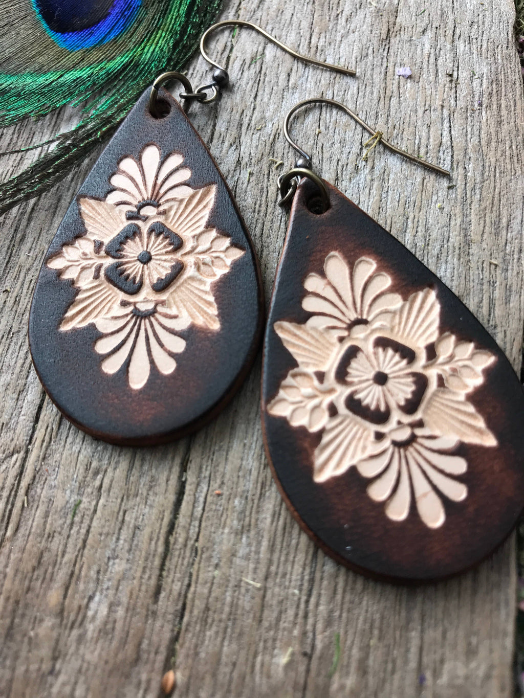 Things We Keep Leather Teardrop Earrings