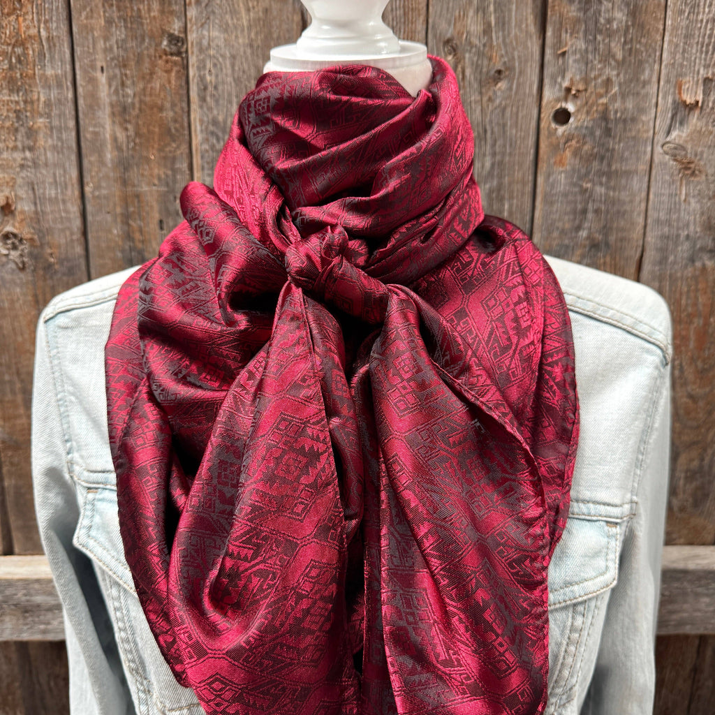 Burgundy Jacquard XL Wild Rag / Scarf WR3510
